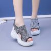 casual fish mouth Roman shoes - Gray