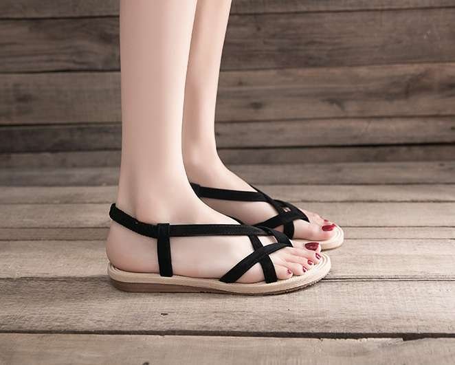 Korean fashion flat thong sandals - Eyara Fashion
