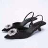 summer new women's pencil heels - Black