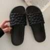 Cozy Faux Leather Girl's Slippers - Black