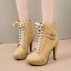 Classic Faux Leather Knee-High Girl Boots - creamy-white