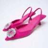 summer new women's pencil heels - Deep pink