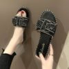 rhinestone fashion ladies summer sandals - Black