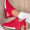 Breathable Mesh Sports Leisure Shoes - Red