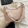 High-quality texture shoulder bag - pink