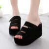 wedge-heeled beach heels for Women - Black