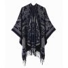 Shawl 25 - Tassel Cashew Navy Blue