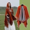 Shawl 16 - WHKS073C- border small floral orange