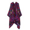 Shawl 27 - Ethnic style diamond red and blue