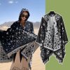 Shawl 12 - WHKS081B- Avenue of Stars Black and White