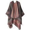 Shawl 32 - Huizi pattern-brown pink