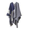 Shawl 25 - Checkerboard color matching-Navy blue