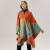 Shawl 23 - Geometric floral-orange blue