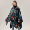 Shawl 27 - Quadrilateral arrow peacock blue