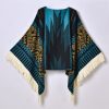 Shawl 29 - Pullover tassel shawl lake blue