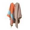 Shawl 25 - Checkerboard color matching-orange