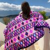 Shawl 26 - Purple diamond