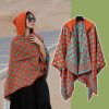 Shawl 12 - WHKS080D- small diamond orange