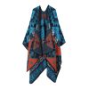 Shawl 27 - Ethnic style diamond lake blue