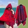 Shawl 12 - WHKS081C- Avenue of Stars Red