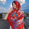 Shawl 40 - C11 Red Flower