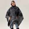 Shawl 23 - Patterned Squares-Black