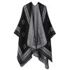 Shawl 32 - Huizi pattern-black and gray