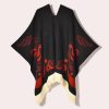 Shawl 29 - Colorful black bird black and red