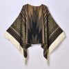 Shawl 29 - Green pullover tassel shawl