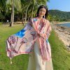 Shawl 38 - Lotus root flower pink