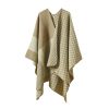 Shawl 25 - Checkerboard color matching-Khaki