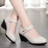 High-quality genuine soft leather soft sole mother's leather shoes - Beige