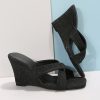 Cosmic Charm Faux Leather Kitten Heels - Black