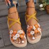 Slipper SL690 - White orange flower