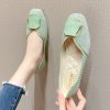 Artificial leather slippers must be  durable - Light green