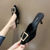 Vegan Leather Heeled Girl Shoes - Black