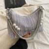 High-quality texture shoulder bag - grey