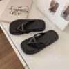 Snuggle Bunny Vegan Leather Slides - Black