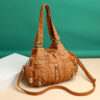 Soft leather bag for women - solid-brown