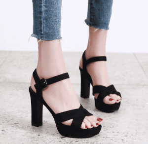 Faux Leather T-Strap Girl Heels