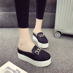 Thick-soled inner heightened half-shoes