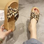 Zebra Pattern Wedge Slippers For Women
