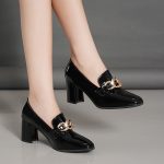 British style small leather shoes women's