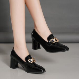 British style small leather shoes women's