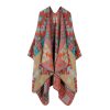 Shawl 27 - Ethnic style rhombus orange blue