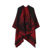 Shawl 22 - Jungle word - black and red