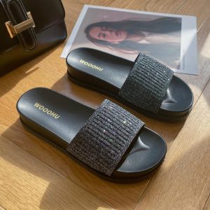 Enchanted Star Faux Leather House Slippers