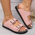 Rainbow Puff Faux Leather Glitter Slides - Image 3