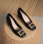 Radiant Star Faux Leather Bow Heels - Image 9