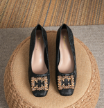 Radiant Star Faux Leather Bow Heels - Image 5